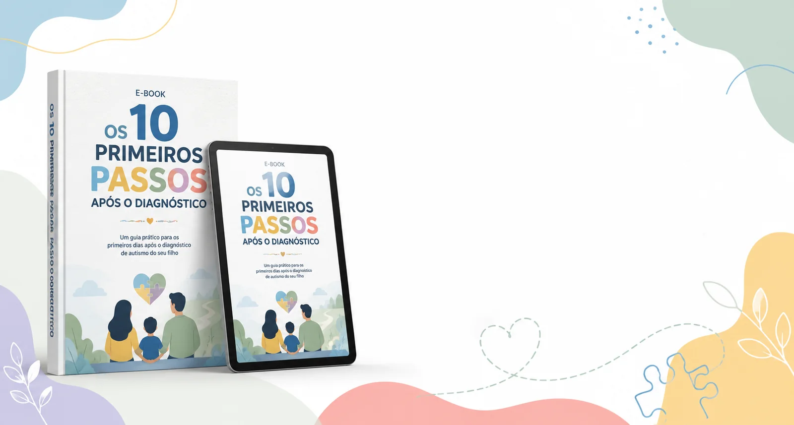 Mockup do e-book Primeiros Passos no Autismo